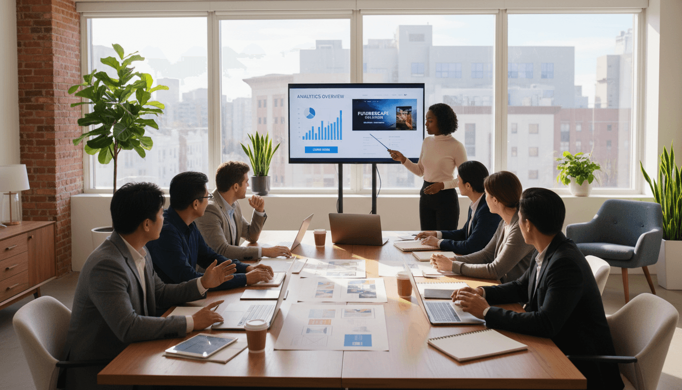 Equipo revisando métricas de ventas en una reunión corporativa en Bogotá