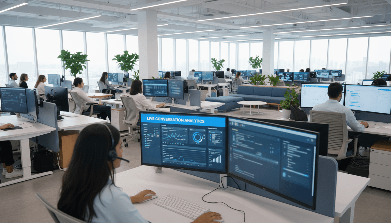 Agentes de contact center trabajando en Bogotá